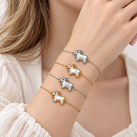 Connecteur de bracelet chic pour femme, motif bélier, en coquillage blanc, bord perlé vintage, double boucle, breloque animale, pour la fabrication de bijoux DIY, vente en gros