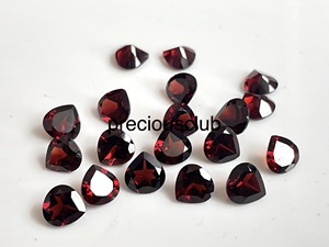 Grenat rouge naturel coupe coeur 8mm-grenat rouge lâche de qualité supérieure coupe coeur - Product Image 4