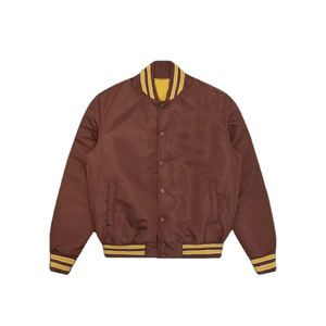 OEM New Fashion Style Custom Satin Varsity <b>Jacket</b> Zipper Stand Collar Solid Breathable Plus Size Baseball Hip Hop <b>Jacket</b> for Men - Product Image 1