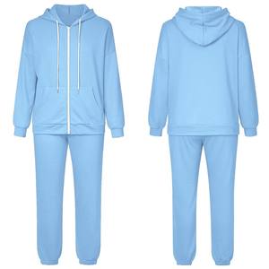 Femmes 2025 imprimé décontracté sport fermeture éclair survêtement tenues solides avec bande latérale automne hiver vente entière Joggers costumes ensemble - Product Image 1