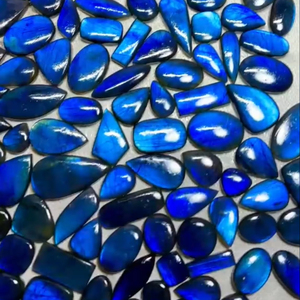 Cabujón de piedras preciosas de fuego de labradorita azul Natural de grado AAA +, piedras preciosas sueltas multifacéticas, tamaño personalizado, precio al por mayor pulido - Product Image 1