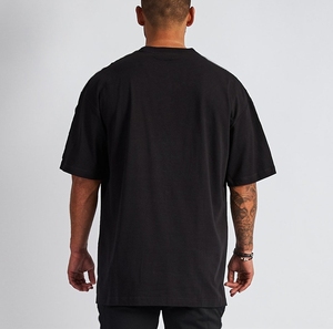 Premium Quality !00% Cotton Streetwear Heavy Weight <b>T</b>-<b>shirt</b> Printing Black Cotton Heavyweight Drop Shoulder <b>Thick</b> Blank Tshirt - Product Image 3