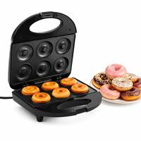 Machine à Donuts Électrique 6 Trous Antiadhésive, Appareil à Mini-Gâteaux, Idéal pour le Petit-Déjeuner à Domicile et en Cuisine - Vente Flash