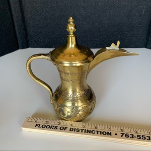 Dallah vintage en laiton avec couvercle, écologique, recyclable, couleurs et logo personnalisables, cafetière arabe pour la maison et les événements, taille personnalisée - Product Image 3