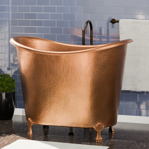 Bañera Independiente de Cobre Martillado de Diseño Moderno con Patas, para Adultos, Ecológica, Duradera y de Lujo, con 5 Años de Garantía - Product Image 4