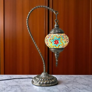 โคมไฟแก้วโมเสคสไตล์ตุรกีแบบดั้งเดิมโคมไฟโต๊ะข้างเตียงตกแต่งกระจกสีสันสดใส - Product Image 3