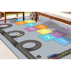 Alfombra de Juego Hopscotch: Decoración de Habitación Infantil Impresa en 3D, Alfombra de Chenilla - Product Image 4
