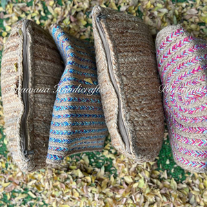 Bolsa de yute hecha a mano para ella, regalo del Día de la madre Boho Beach Woven Sling Bag, bolso de mano ecológico de media luna - Product Image 1