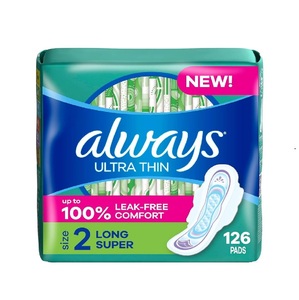 Serviettes hygiéniques Always Ultra Thin sans ailettes, taille 1, régulières, 132 unités, en vente à prix réduit, haute absorption, vente en gros - Product Image 2
