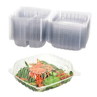 LOKYO Boîte de préparation de repas transparente à 3 compartiments, boîte à gâteaux, contenant à pâtisserie, boîte à fruits, dessert, boîte à emporter jetable, boîte à clapet