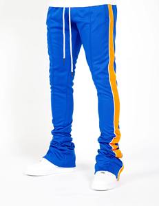 Pantalones de hombre, Pantalones rectos curvos a rayas de poliéster con cordón lateral, pantalones deportivos para correr, pantalones de chándal para hombre, pantalones apilados - Product Image 6