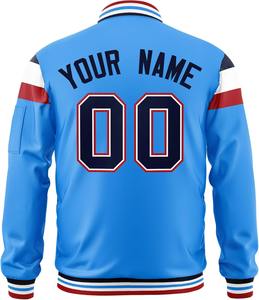 Veste universitaire personnalisée, fermeture éclair en satin, couleurs contrastées, rayures, bombardier surdimensionné Hip Hop Streetwear veste OEM pour hommes - Product Image 2