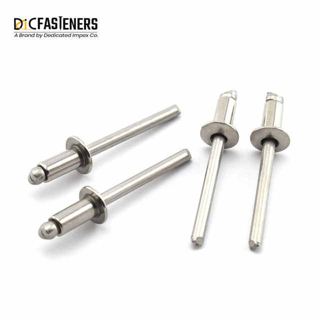 Black 3/16 Small Head Aluminum Steel Mandrel Pop Rivets 100 Ct Racing Fasteners - Foto 3