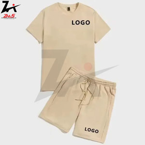 Conjunto de pantalones cortos de verano de algodón Unisex de gran venta Chándal transpirable de 2 piezas Camiseta estampada de manga corta y pantalones cortos a juego - Product Image 5