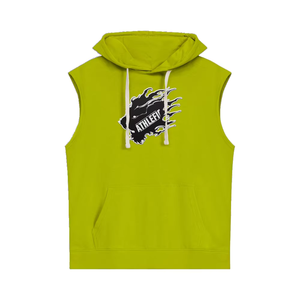 Sweat à capuche sans manches en coton respirant avec logo brodé pour hommes, vêtements de sport de plein air décontractés pour l'été - Product Image 1