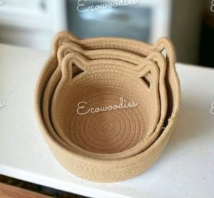 Cotton Rope Handmade Collapsible Organizer Storage Baskets Small <b>Fabric</b> Kids Toys for Living Room Baby Hand Woven Rope Storage - Product Image 4