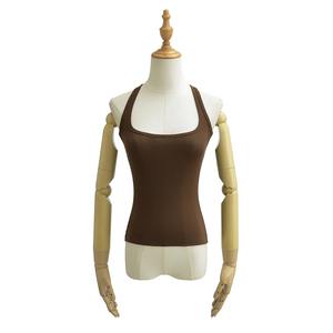 Solide U-cou sans manches femmes sans manches réservoir culture gilets été nouveau Sexy haute Stretch sans manches gilet - Product Image 5