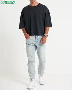 เสื้อยืดโอเวอร์ไซส์ทรงหลวม คอกลม ทรงบ็อกซี่ ยูนิเซ็กซ์ เป็นมิตรกับสิ่งแวดล้อม ระบายอากาศได้ดี ไร้ตะเข็บ ดีไซน์ขาดๆ แบบครอป น้ำหนัก 280 กรัม - Product Image 2