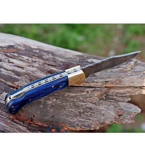 Cuchillo de Cocina de Acero de Damasco de Grado Industrial Premium, Hoja Fija, Mango de Madera, OEM Personalizable, Funda de Cuero Hecha a Mano en Pakistán - Product Image 3