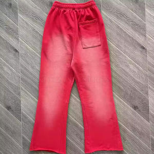 Pull uni délavé à l'acide pantalon de survêtement évasé qualité supérieure nouveau Design 100% coton délavé à l'acide pantalon de survêtement évasé pour hommes - Product Image 2