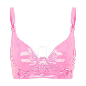 Soutien-gorge en cuir pour femme, style urbain, grande taille, léger, respirant, à maintien élevé et avec logo frontal - Product Image 3