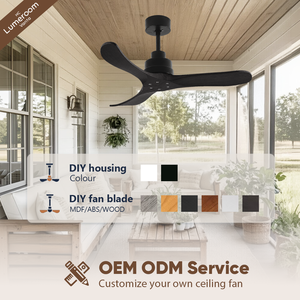 42 Inch Black Solid Wood <b>Ceiling</b> <b>Fan</b> Without Light, Reversible DC Motor <b>Ceiling</b> <b>Fan</b> with <b>Remote</b> <b>Control</b> for Bedroom Living Room - Product Image 4