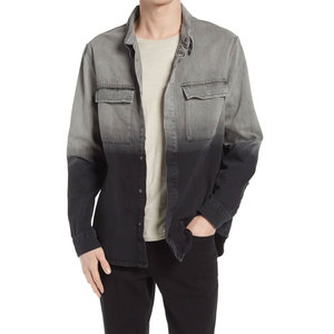 Camisa vaquera para hombre con logotipo personalizado, nueva ropa de calle, estampado con patrón, longitud larga, botón informal, servicio OEM, nuevo tamaño adulto, Invierno - Product Image 1