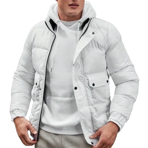 Veste matelassée tendance, veste décontractée d'hiver avec poches, manches longues, coupe classique pour homme - Product Image 6