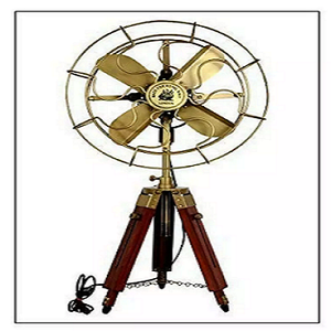 Giảm Giá Brass Antique Tầng Thường vụ Quạt Điện Hoàng Gia Hải Quân London Fan Với Gỗ <span class=keywords><strong>Tripod</strong></span> Để Bán Bởi Ấn Độ Xuất Khẩu - Product Image 1
