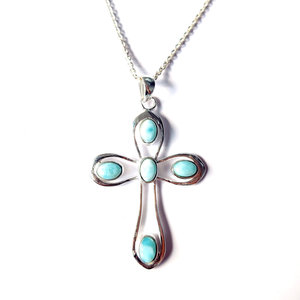 จี้ลาริมาร์ 5.0 กรัม แบบฝังขอบ ประดับด้วยจี้รูปทรงศาสนาคริสต์  ทองประดับมุก  ลายการ์ตูน  สีโรสโกลด์  สีทอง - Product Image 1