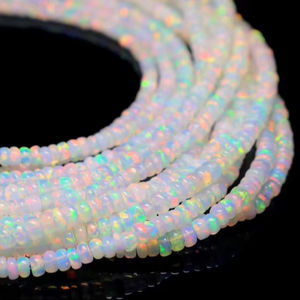 ลูกปัดโอปอลเอธิโอเปียสีขาวธรรมชาติ AAA หลายสี ประกายสวยงาม รูปทรงรอนเดลล์ เรียบเนียน ไม่มีการประดับตกแต่ง  รับรองโดยผู้ตรวจสอบอิสระ สำหรับทำเครื่องประดับ - Product Image 1