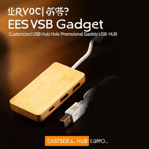 Hub USB Personalizzato con Foro in Bambù, Gadget Promozionale - Product Image 3