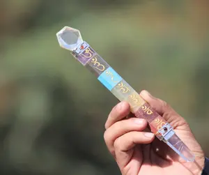 Péndulo de Cristal de los Siete Chakras con Parte Superior Hexagonal y Escritura Dorada para Sanación Espiritual, Artículo Coleccionable - Product Image 1