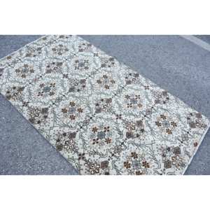 พรมขนสัตว์6.5ft สีเบจสีน้ำตาลคลาสสิกขนาด3.7 x แบบตุรกีดีไซน์แบบเย็บปะติดสำหรับทางเข้าห้องนั่งเล่นหรือห้องนอน - Product Image 4