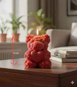 Personalized <b>Box</b>/Label Teddy Bear Candle With Heart Luxury Scented Candle Custom Label Birthday return <b>gift</b> Valentine's day - Product Image 6