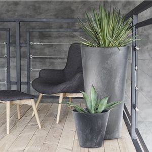 TUBUS EFFETTO CEMENTO 7L. fioriera, dimensioni (mm) 250x250x233, colore Marengo - Product Image 5