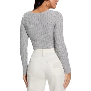 Suéter de manga larga todo en uno informal de Invierno para mujer de color sólido con nuevo diseño floral retorcido - Product Image 4