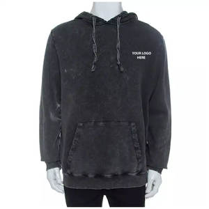 Vente en gros de sweats à capuche personnalisés pour hommes, en molleton de coton uni, délavés à l'acide, de haute qualité, style vintage, avec marque privée - Product Image 2