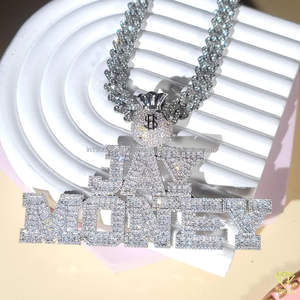 Plata 925 personalizada con VVS Lab Grown Diamond Exquisito Lujo Hip Hop Declaración Joyería Brillante Colgantes finos Encantos - Product Image 4