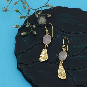 Pendientes de gota de latón DUA al por mayor | Joyería de boda de moda chapada en oro de 18 quilates hecha a mano para Mujer | Proveedor indio B2B - Product Image 2