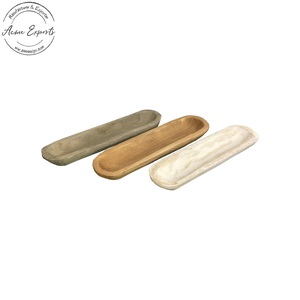 Set of 3 Natural Stone Serving Trays Elegant and Functional for Serving or <b>Displaying</b> Snacks or Decor Items - Product Image 1