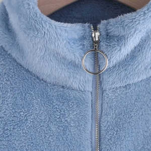 Customized <b>Zipper</b> Womens Polar Fleece Jacket Breathable Apparel Clothing Finished Processing - Product Image 2