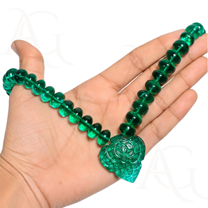 Lab Grown <b>Emerald</b> Necklace Beads faceted Smooth Polished <b>Green</b> Nano Cut Gemstone Strand for <b>Jewelry</b> Making Customisable - Product Image 4