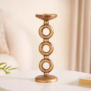 Ambar Exports Durable Antique Gold Tall Candle Stand with Retro European Style Metal for Home Decoration - Product Image 5