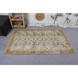 Alfombra de lana turca Floral verde Beige clásica 3,8x6,1 pies estilo bohemio diseño rectangular de retazos para entrada sala de estar pasillo látex - Product Image 3