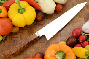 Venta al por mayor personalizado de alta calidad hecho a mano OEM ODM SERVICIO DE ACERO INOXIDABLE cuchillo de Chef cuchillos de cocina Funda de cuero uso en la cocina - Product Image 2