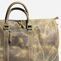 Sac de voyage personnalisable de luxe vintage en cuir véritable, sac de sport décontracté pliable, léger, durable, sac de voyage pour homme