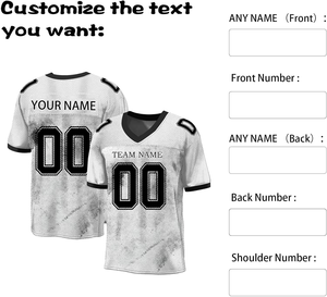 Camiseta de fútbol americano transpirable personalizada al por mayor, nuevo diseño, camiseta de fútbol americano de secado rápido de alta calidad - Product Image 2