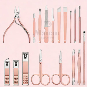Luxurious Classic Stainless Steel 10 in 1 Nail <b>Kit</b> Portable <b>Manicure</b> Tools Set with Case Accessories Customized Logo for Adults - Product Image 4