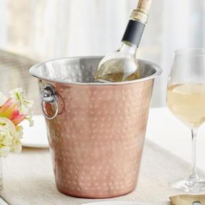 Gran cubo de hielo de cobre martillado hecho a mano con un elegante acabado antiguo para eventos y accesorios de hotel - Product Image 2